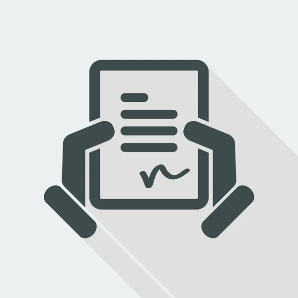 Icono de firma de documento — Vector de stock