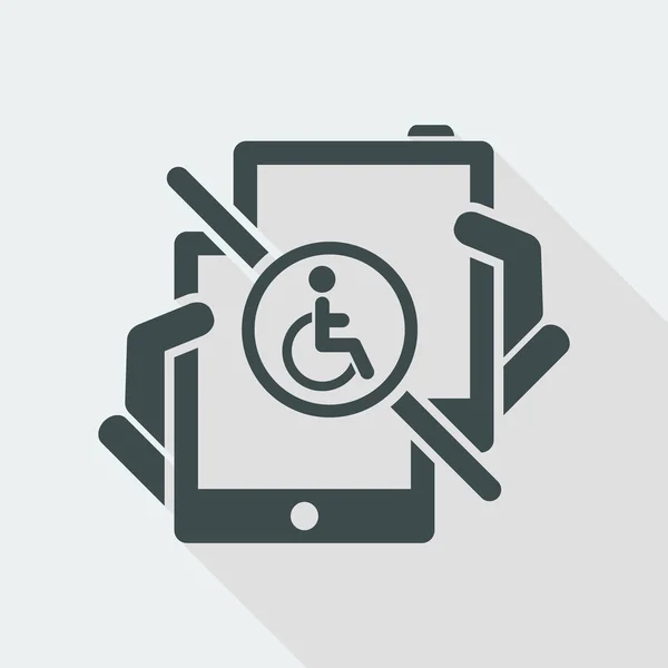 Handicap tabletă conexiune pictogramă — Vector de stoc