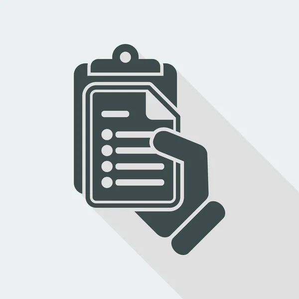 Documento en icono de mano — Vector de stock