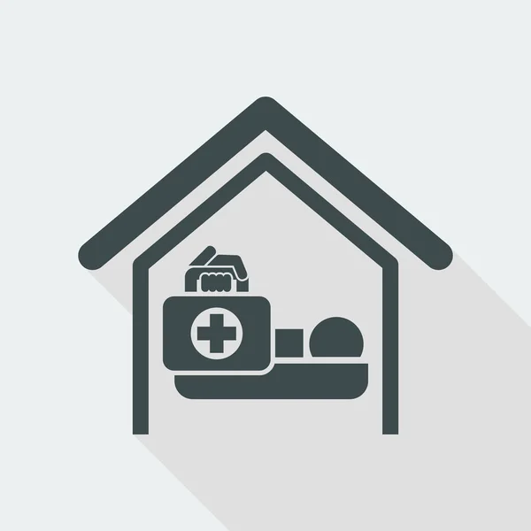 Medical to domicile icon — Stock Vector