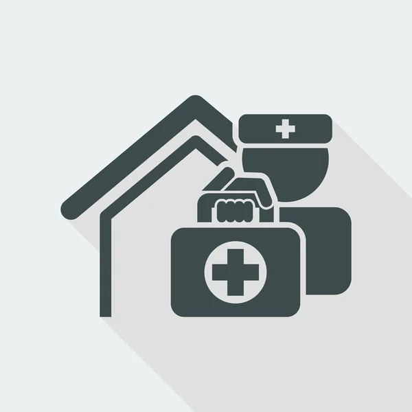 Ιατρική στο εικονίδιο κατοικίας — Διανυσματικό Αρχείο