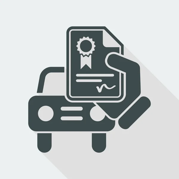 Samochód certyfikat ikona — Wektor stockowy