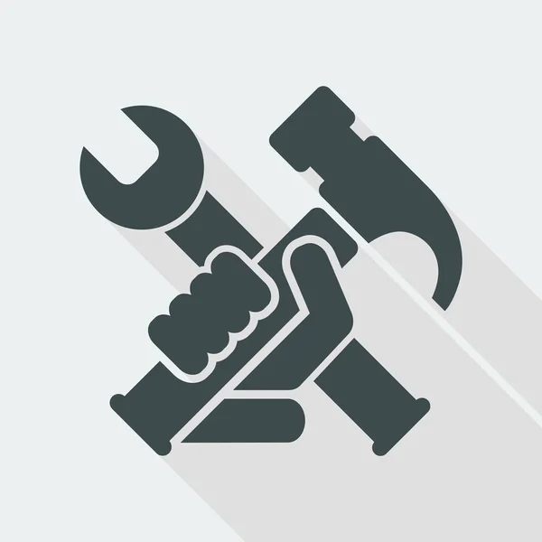 Icono de martillo y llave inglesa — Vector de stock