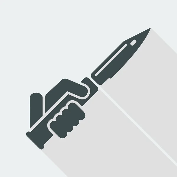 Cuchillo Icono plano — Vector de stock