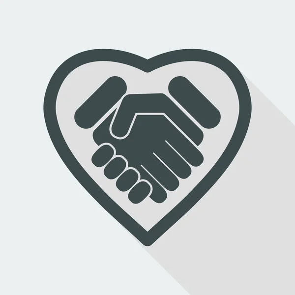Icône de poignée de main amour — Image vectorielle