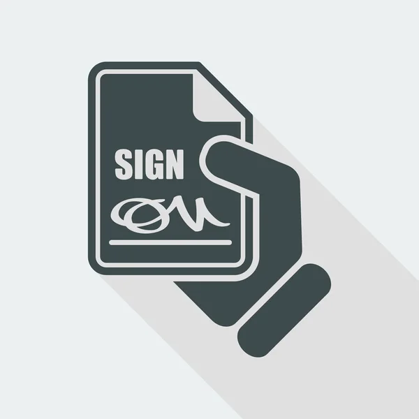 Sign on document icon — Stock Vector