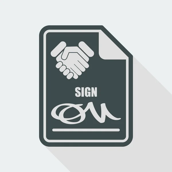 Sign on agreement document — Stock Vector