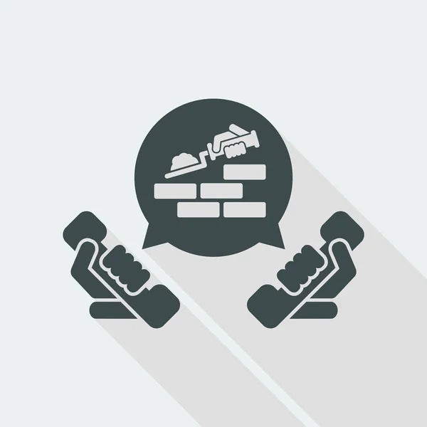Kontakt-Ikone der Baufirma — Stockvektor