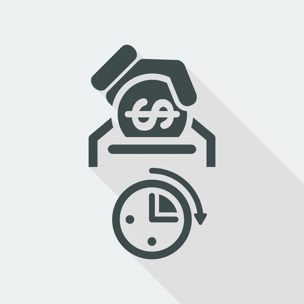 Pengar tid ikonen — Stock vektor