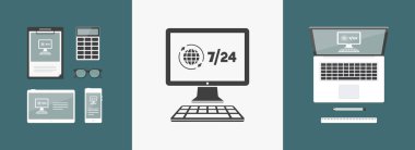 Uluslararası 7/24 web hizmetleri simgesi