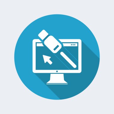 Bilgisayar kablo usb - düz en az simgesi