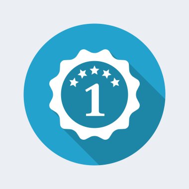 Bir numara - en iyi derece sembolü - düz en az simge vektör