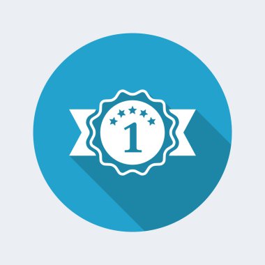 Bir numara - en iyi derece sembolü - düz en az simge vektör