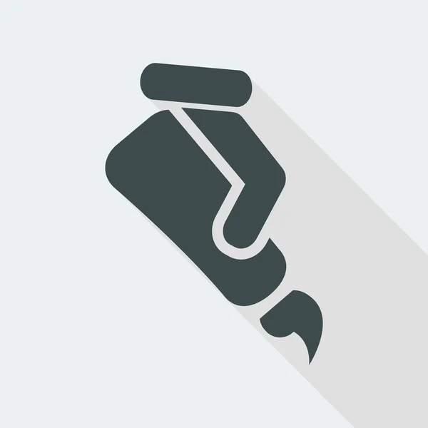 Gel buis in pictogram van een hand — Stockvector