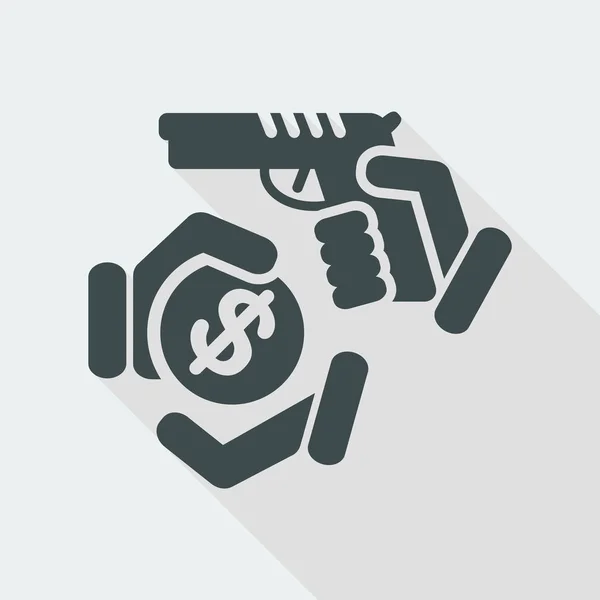 Silahlı soygun simgesi — Stok Vektör