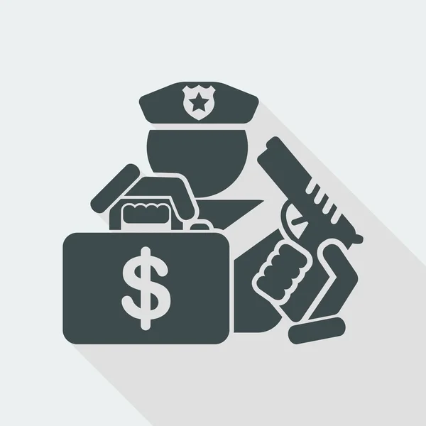 Policía icono plano — Vector de stock