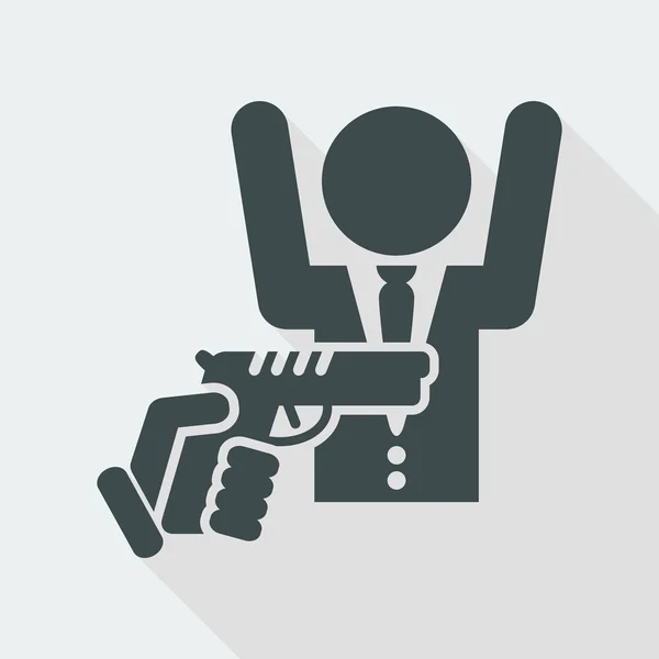 Overval met pistool pictogram — Stockvector