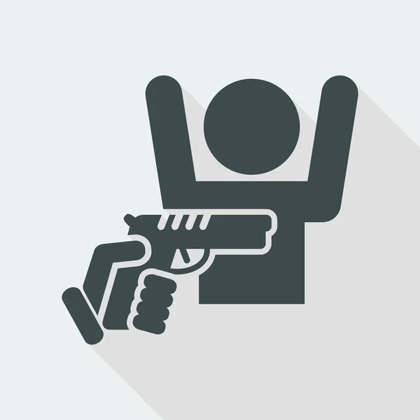 Overval met pistool pictogram — Stockvector