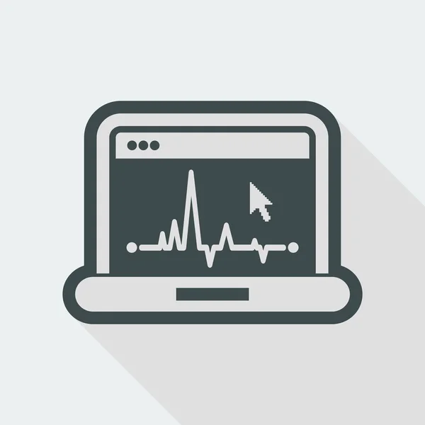 EKG en el icono de la pantalla del ordenador — Vector de stock
