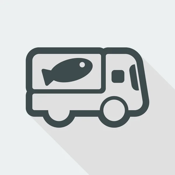 Icona del furgone pesce — Vettoriale Stock