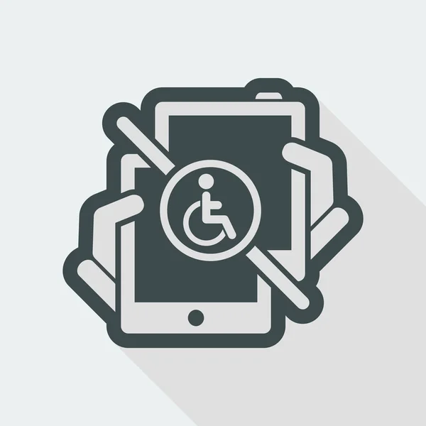 Handicap tablet connection icon — Stock Vector