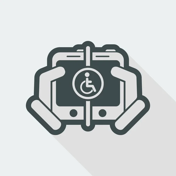 Disabled people connection icon — Stock Vector