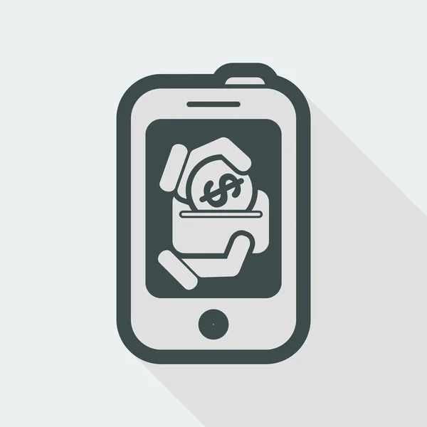Mobiel bankieren pictogram — Stockvector