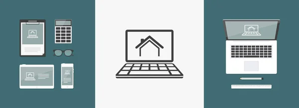 Icona del sito immobiliare — Vettoriale Stock