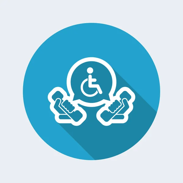 Icône de ligne d'assistance Handicap — Image vectorielle