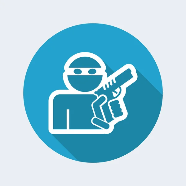 Thief armed icon — Stock Vector