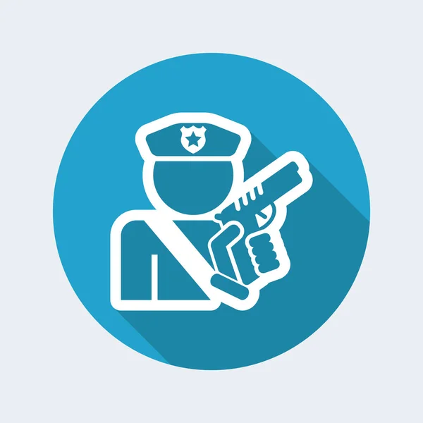 Policía icono plano — Vector de stock