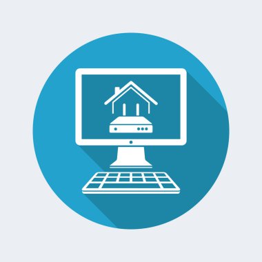 Ev yönlendirici - vektör simge bilgisayar Web sitesi veya uygulama için