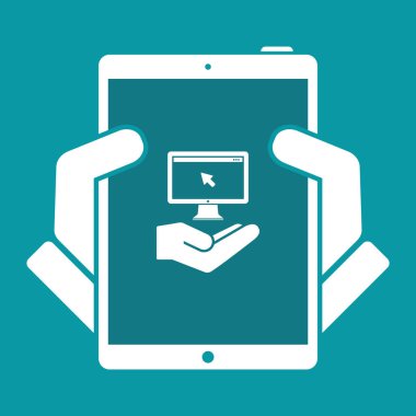 Hizmet sunuyoruz - bilgisayar yardım - Minimal simgesi