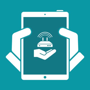Internet wi-fi alan hizmet - Minimal vektör simgesi