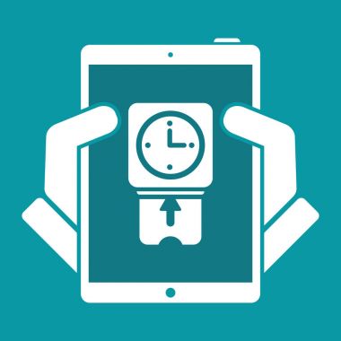 Masa saati içinde kart - vektör düz simgesi