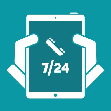 Sabit telefon desteği - vektör web simgesi