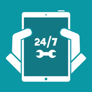 Yardım Hizmetleri 7/24 - vektör web simgesi