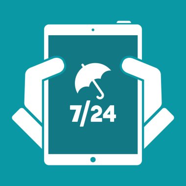 Sürekli koruma hizmetleri 24/7 - vektör web simgesi