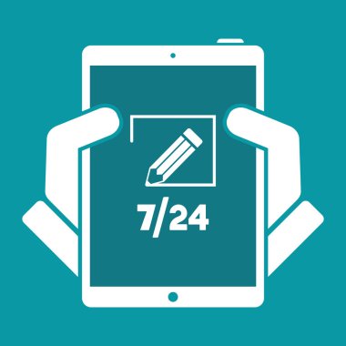 Sabit tasarım proje hizmetleri 7/24 - vektör web simgesi