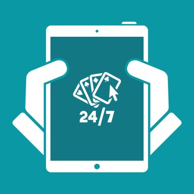 24/7 - vektör web simge oyun online poker