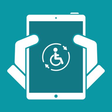 Sürekli özürlü yardım hizmeti - vektör web simgesi