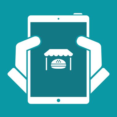 Fast-foood sabit hizmet - vektör düz simgesi