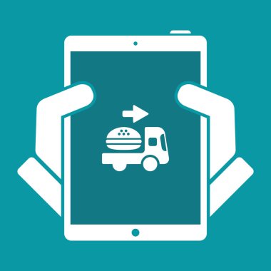 Online yemek hizmetleri - vektör web simgesi