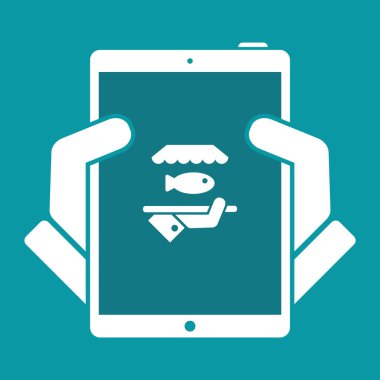 Balık restaurant - vektör web simgesi
