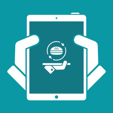 Sürekli fast food servis - vektör web simgesi