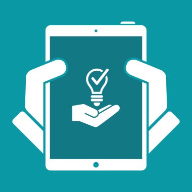 Parlak bir fikir - vektör web simgesi teklif