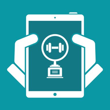 Spor salonu kupa - vektör web simgesi