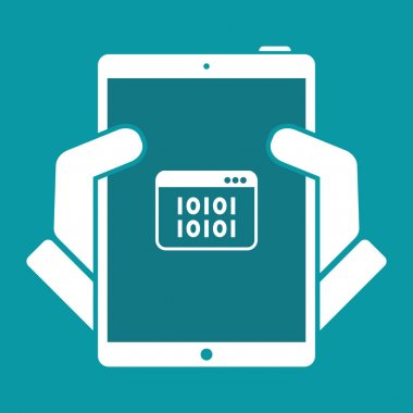 İkili kod - vektör web simgesi