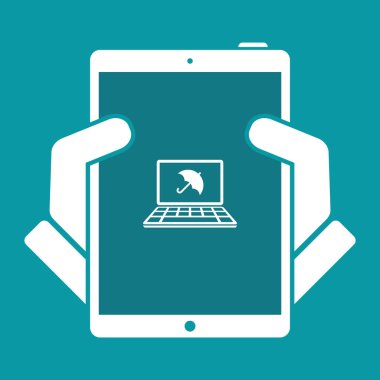 Bilgisayar koruma - vektör web simgesi