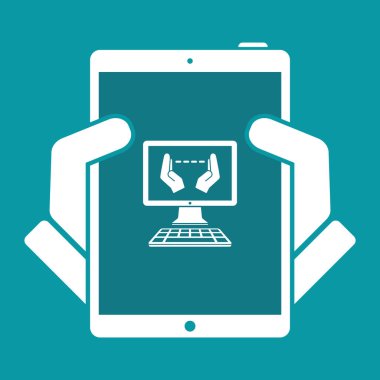 El bilgisayar önlemleri - vektör düz simgesi el hareketi